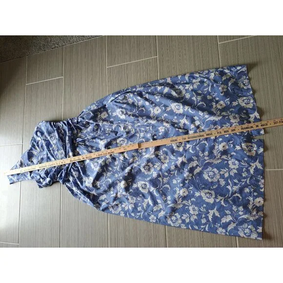 New Abercrombie & Fitch Large Women's One-Shoulder White Blue Floral Maxi Dress - Picture 11 of 13